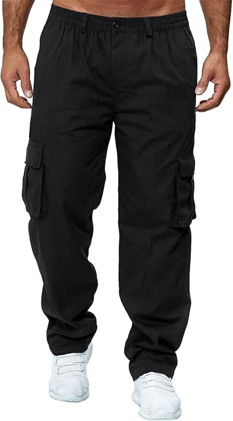 AIFARLD Store Men's Cargo Pants with Pockets Cotton Hiking Sweatpants Casual Athletic Jogger Sports Outdoor Trousers Relaxed Fit - Image 2